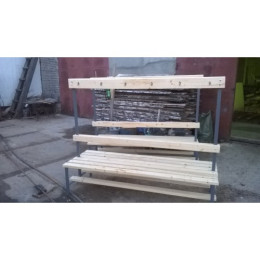 Скамейка для раздевалок с вешалкой 1,5м, двухсторонняя 