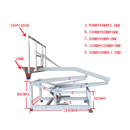 Баскетбольная мобильная стойка STAND72G 180*105см