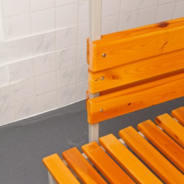 Скамейка с вешалкой для раздевалки 2м, двухсторонняя